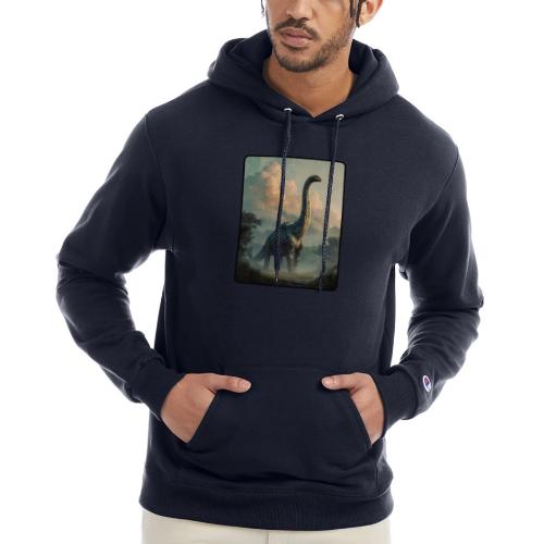 Brachiosaurus Prehistoric Scene Design - Champion Unisex Powerblend Hoodie