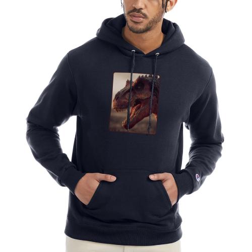 T Rex Roaring Close-Up Design - Champion Unisex Powerblend Hoodie