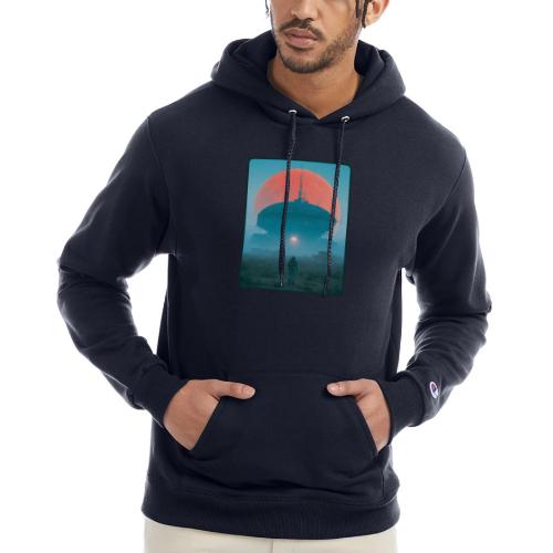 Astronaut Alien Outpost Design - Champion Unisex Powerblend Hoodie