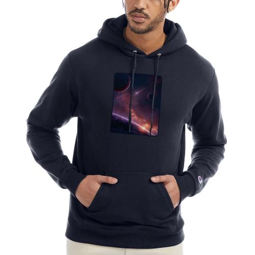 Cosmic Sunset Nebula Space Art - Champion Unisex Powerblend Hoodie
