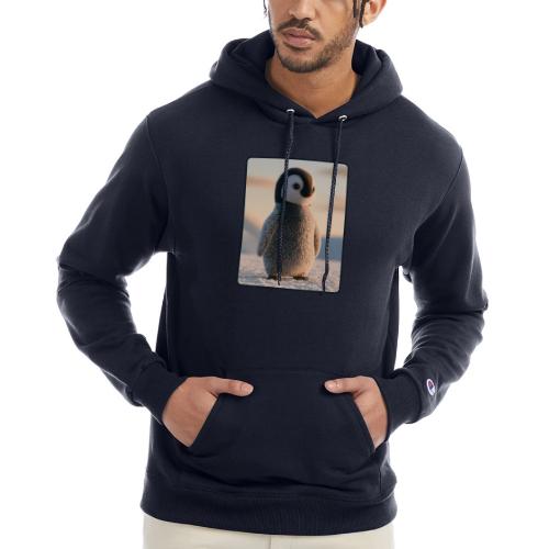 Cute Penguin Chick Sunrise Design - Champion Unisex Powerblend Hoodie