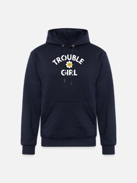 Trouble Girl Daisy Smile - Champion Unisex Powerblend Hoodie - navy