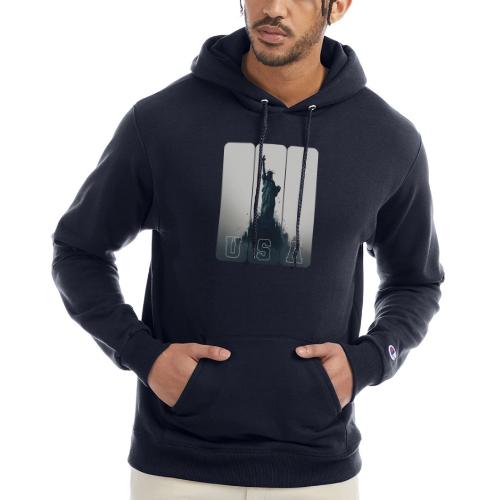 USA: Liberty Rising Over Manhattan - Champion Unisex Powerblend Hoodie