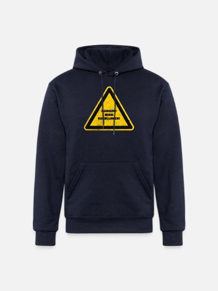 Danger High Excellence Warning Sign. - Champion Unisex Powerblend Hoodie - navy