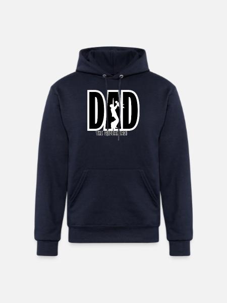 Dad Superhero Silhouette - Champion Unisex Powerblend Hoodie - navy