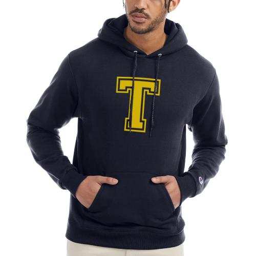 Letter T – Capital Athletic Alphabet Monogram - Champion Unisex Powerblend Hoodie