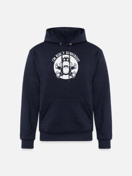 Danger Hippo Mono 1 - Champion Unisex Powerblend Hoodie - navy