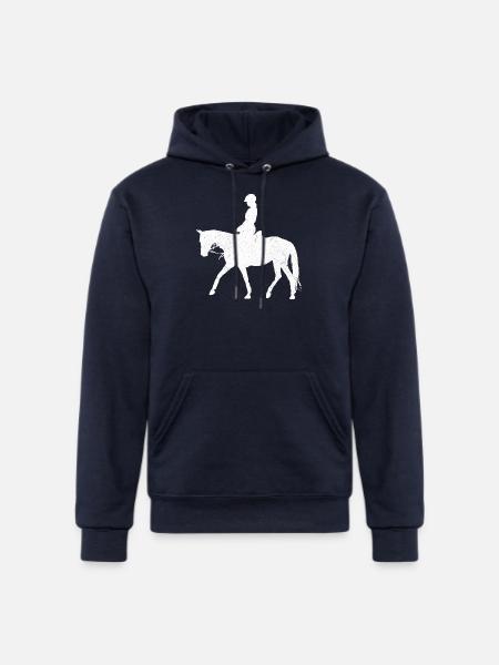 Equestrian White - Champion Unisex Powerblend Hoodie - navy