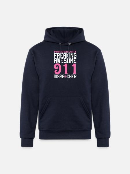911 Dispatcher Wife - Champion Unisex Powerblend Hoodie - navy