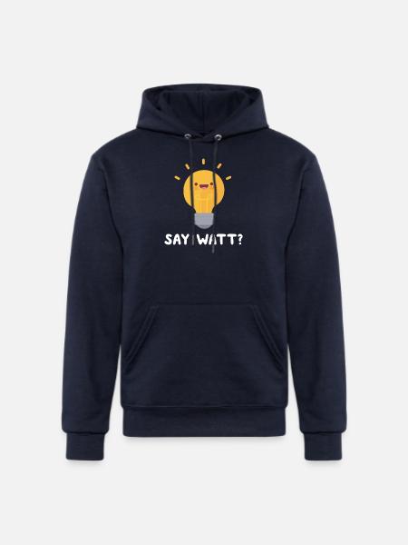 Saw Watt Lightbulb - Champion Unisex Powerblend Hoodie - navy
