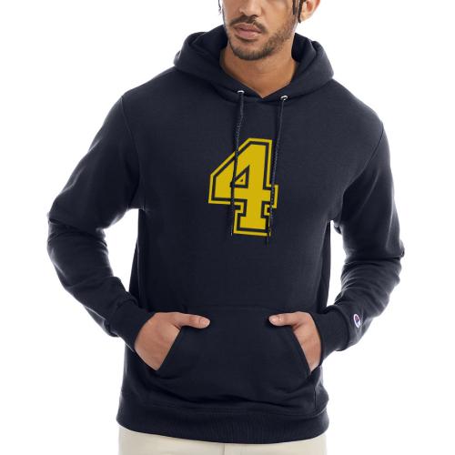 Number 4 in a classic athletic collegiate font - Champion Unisex Powerblend Hoodie