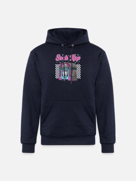 950s Party Sock Hop - Champion Unisex Powerblend Hoodie - navy