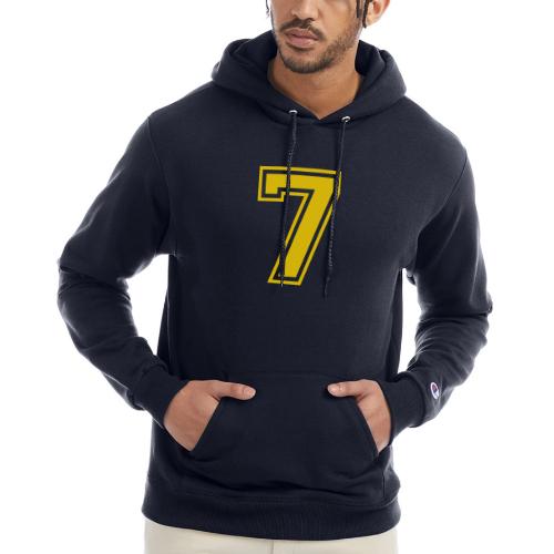 Number 7 in a classic athletic collegiate font - Champion Unisex Powerblend Hoodie