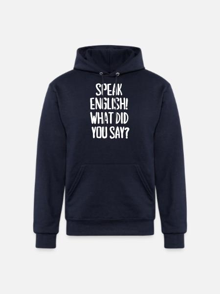 Speak English - Champion Unisex Powerblend Hoodie - navy