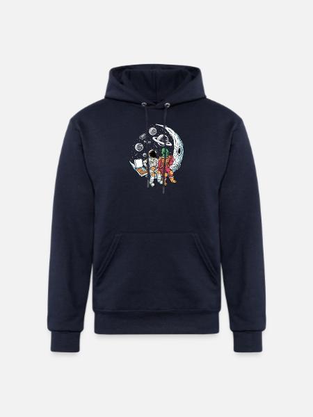 Cosmic Pizza Break - Champion Unisex Powerblend Hoodie - navy