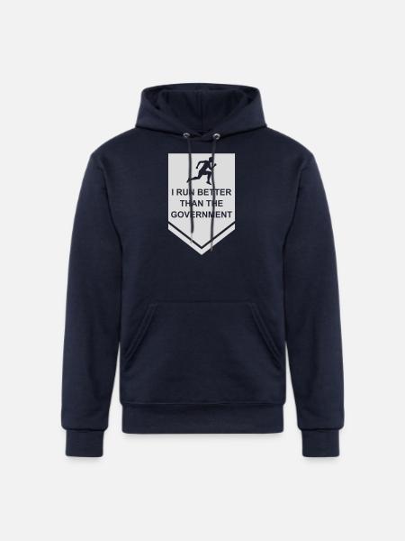 run better than government - Champion Unisex Powerblend Hoodie - navy