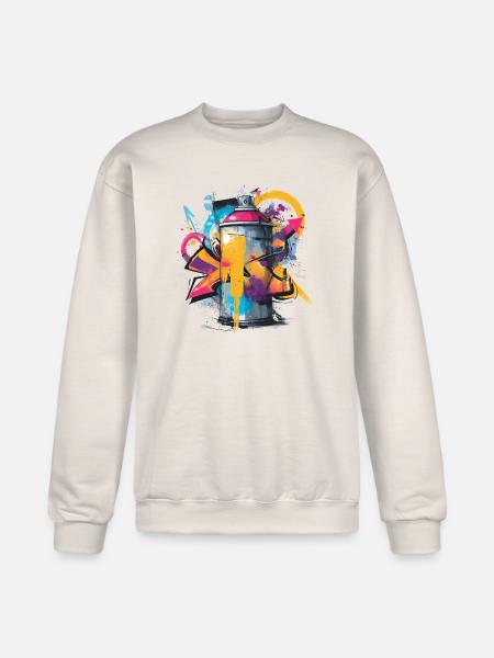 Vibrant Graffiti Spray Can Artwork - Champion Unisex Powerblend Sweatshirt - Sand