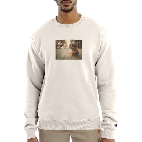 Funny Dachshund Iced Coffee Lover Tee - Champion Unisex Powerblend Sweatshirt 