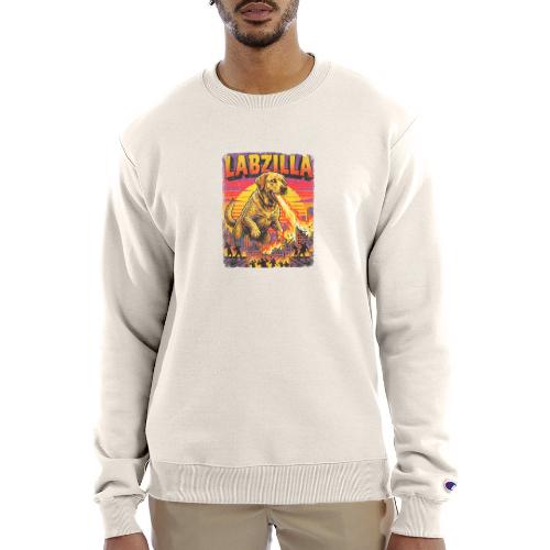 Labzilla Giant Yellow Labrador Monster Tee - Champion Unisex Powerblend Sweatshirt 