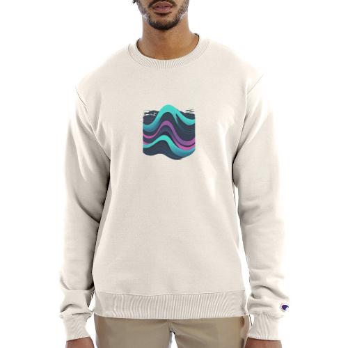 Abstract Wavy Ocean Pattern - Champion Unisex Powerblend Sweatshirt 