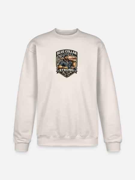 Blue Collar Strong  - Champion Unisex Powerblend Sweatshirt  - Sand