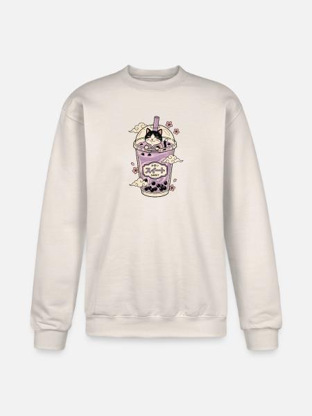 Lavender Boba Cat - Champion Unisex Powerblend Sweatshirt  - Sand