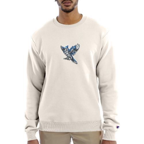 Silver Blue Jay Open Wing Perch - Champion Unisex Powerblend Sweatshirt 