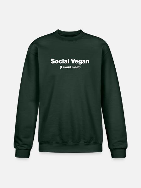 Social Vegan - Champion Unisex Powerblend Sweatshirt - Dark Green
