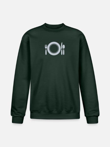 Meal Serves Plate Icon - Champion Unisex Powerblend Sweatshirt - Dark Green