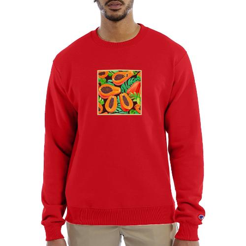 Papaya and Leaves Fresh Pattern - Champion Unisex Powerblend Sweatshirt 