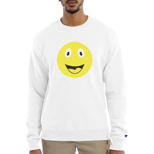 Yellow Happy Face Print - Champion Unisex Powerblend Sweatshirt 