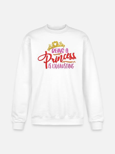 Princess Exhaustion Crown Embroidered Effect - Champion Unisex Powerblend Sweatshirt  - white
