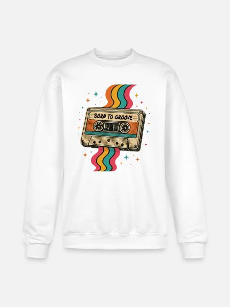 Vintage Boho Cassette Tape Design - Champion Unisex Powerblend Sweatshirt  - white