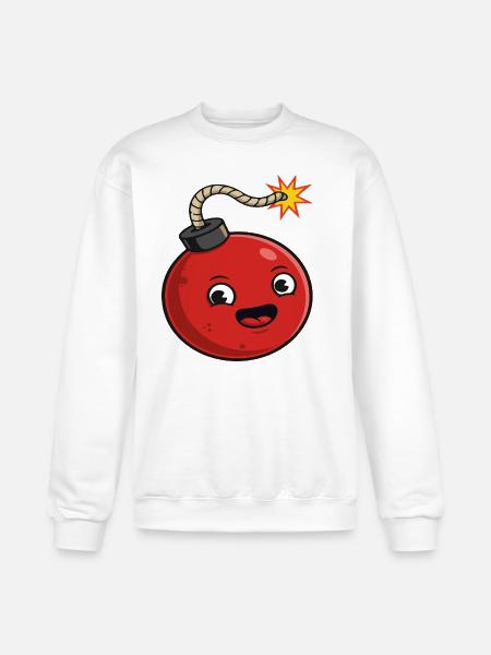Playful Cartoon Bomb Design - Champion Unisex Powerblend Sweatshirt  - white