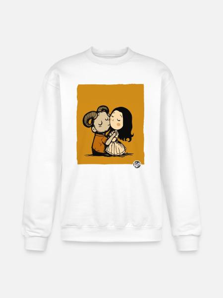 Rustic Ram Kiss Duo - Champion Unisex Powerblend Sweatshirt - white