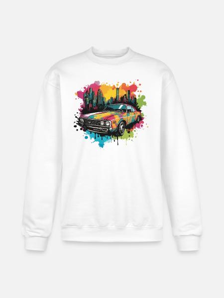 Retro Splash Neon Car - Champion Unisex Powerblend Sweatshirt - white
