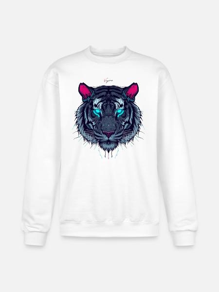 Neon Circuit Tiger - Champion Unisex Powerblend Sweatshirt - white