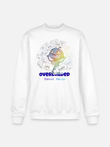 Overloaded Life Robot - Champion Unisex Powerblend Sweatshirt - white