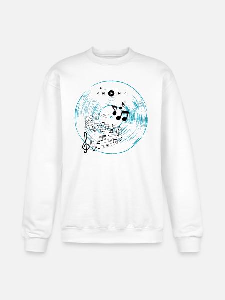 Cyan Vinyl - Champion Unisex Powerblend Sweatshirt - white