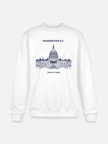Capitol Skyline in Blue - Champion Unisex Powerblend Sweatshirt  - white