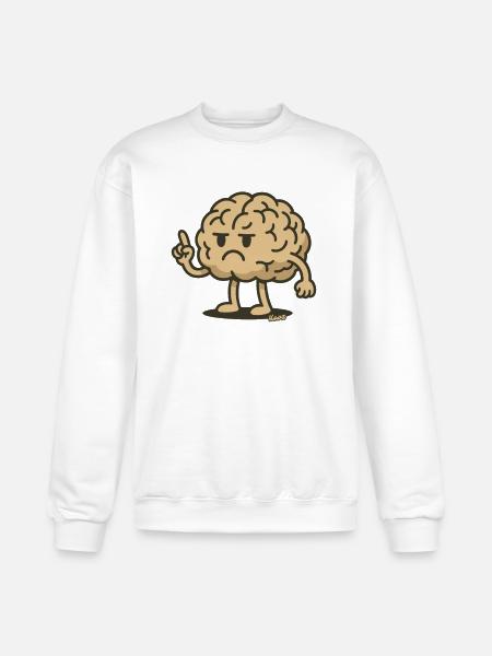 Angry Brain Pointing Finger - Champion Unisex Powerblend Sweatshirt - white