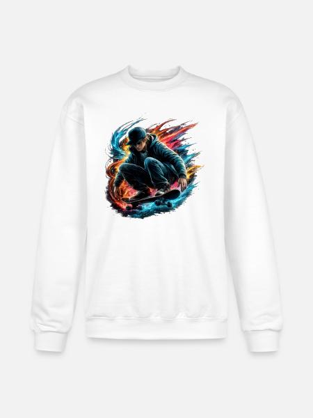 Neon Splash Skate Rider - Champion Unisex Powerblend Sweatshirt  - white