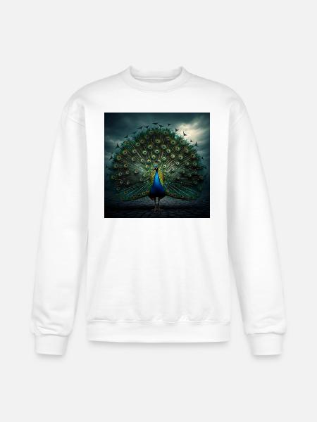 beautiful peacock - Champion Unisex Powerblend Sweatshirt - white