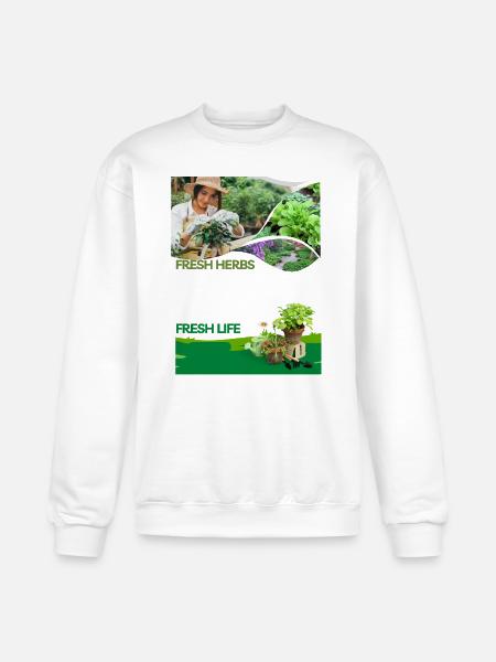 Fresh_Herbs Fresh Life - Champion Unisex Powerblend Sweatshirt - white