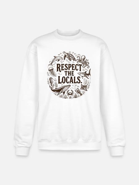 Respect the Locals Ocean Circle - Champion Unisex Powerblend Sweatshirt - white