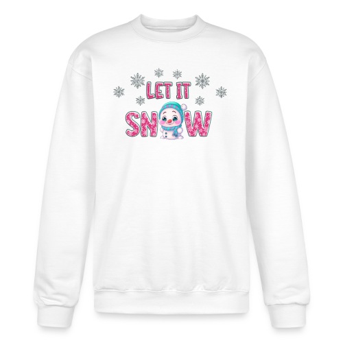 Let It Snow Pink Style: Adorable Snowman Sweater E - Champion Unisex Powerblend Sweatshirt 