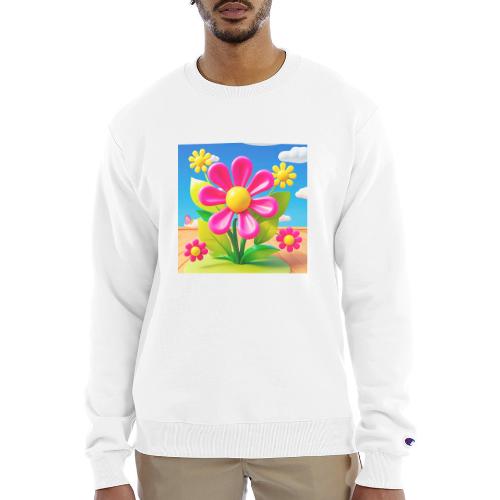 Pink Floral Peace | Sky & Nature Design - Champion Unisex Powerblend Sweatshirt