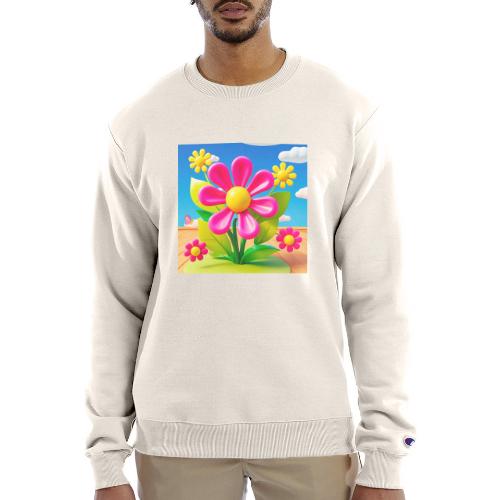 Pink Floral Peace | Sky & Nature Design - Champion Unisex Powerblend Sweatshirt 