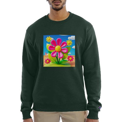 Pink Floral Peace | Sky & Nature Design - Champion Unisex Powerblend Sweatshirt 