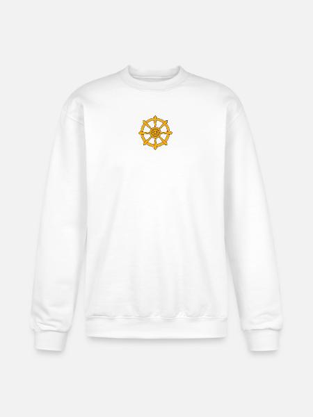 Golden Ship Wheel Emblem - Champion Unisex Powerblend Sweatshirt  - white